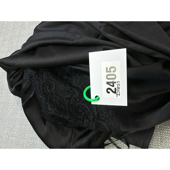 Express Slip Dress Womens Medium Midi Babydoll Black Lace Whimsigoth Witchy Y2K‎ - Picture 11 of 11